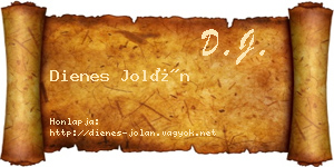 Dienes Jolán névjegykártya